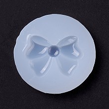 Honeyhandy Bowknot DIY Silicone Molds, Resin Casting Molds, For UV Resin, Epoxy Resin Jewelry Making, White, 51x8mm, Inner Diameter: 37x26mm