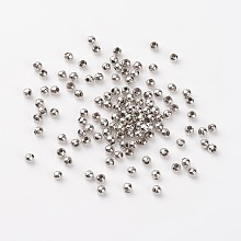 Honeyhandy Iron Spacer Beads, Round, Platinum, 3mm in diameter, 3mm thick, Hole: 1.2mm, about 820pcs/40g