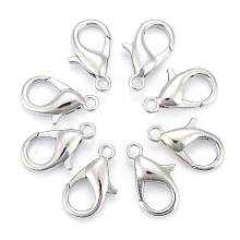 Honeyhandy Zinc Alloy Lobster Claw Clasps, Parrot Trigger Clasps, Platinum, 16x8mm, Hole: 2mm