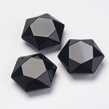 Honeyhandy Natural Obsidian Pendants, Hexagon, 28~29x25x9~10mm, Hole: 1.5mm