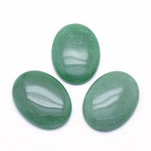 Honeyhandy Natural Green Aventurine Cabochons, Oval, 40x30x7.5~8mm