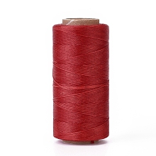 Honeyhandy Waxed Polyester Cord, Micro Macrame Cord, Waxed Sewing Thread, Flat, Red, 0.8mm, about 284.33 yards(260m)/roll