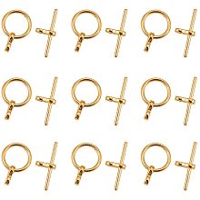 Tibetan Style Alloy Toggle Clasps, Donut, Golden, Donut: 12x1.5mm, Hole: 1.5mm; Bar: 8x19x1.5mm, Hole: 1.5mm; 20sets/box