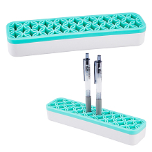 Gorgecraft Multipurpose Silicone Storage Box, for Cosmetics Brush Holder, Pen Holder, Toothbrush Holder, Lipstick Holder, Rectangle, Aquamarine, 21.1x5.2x3.25cm