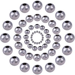 304 Stainless Steel Spacer Beads, Round & Rondelle, Stainless Steel Color, 3~8x2~6mm, Hole: 1~3mm; 200pcs/box