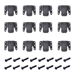 SUPERFINDINGS 12Pcs Iron Universal Sectional Sofa Interlocking Brackets, Metal Couch Connectors, with 72Pcs Iron Wood Screws, Black, Brackets: 64x76x9mm, Hole: 6mm, Screws: 27.5x8mm