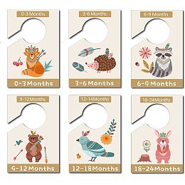 CREATCABIN 6Pcs Nursery Closet Organizer Dividers Animal Clothing Rack Size Dividers Hanger Dividers for Clothing 0-24 Months Age Size Hanger Organization Shower Registry Gift Supplies for Girl Boy