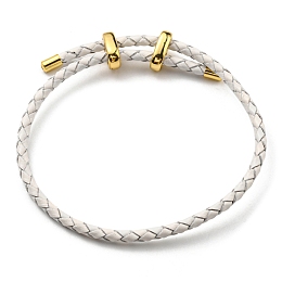 Honeyhandy Leather Braided Cord Bracelets, Adjustable Bracelet, WhiteSmoke, Inner Diameter: 5/8~2-7/8 inch(1.5~7.3cm)