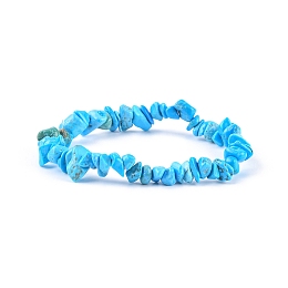 Honeyhandy Howlite Chips Stretch Bracelets, Inner Diameter: 2-1/8~2-1/4 inch(5.3~5.6cm)