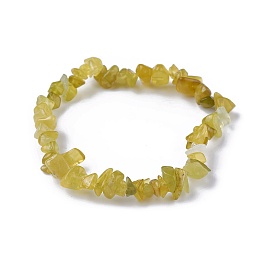 Honeyhandy Natural Jade Beads Stretch Bracelets, with Korean Elastic Crystal Thread, 2 inch~2-1/8 inch(5.2~5.3cm)