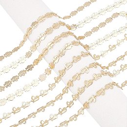 Arricraft 2 Strands Brass Link Chains with Charms, Necklace Cable Chain, O-Shaped Chains for Jewelry Making, Skull & Heart