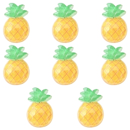 Honeyhandy Translucent Resin Cabochons, Imitation Fruit, Pineapple, Yellow, 22x15.5x6mm