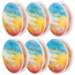 FINGERINSPIRE 6 Roll Jewelry Wire for Jewelry Making 168.4 feet 28/26/24/22/20/18 Gauge Raw Red Copper Jewelry Wire Tarnish Resistant Craft Beading Wire for Ring and DIY Jewelry Making Supplies