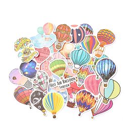 Honeyhandy Colorful Cartoon Stickers, Vinyl Waterproof Decals, for Water Bottles Laptop Phone Skateboard Decoration, Hot Air Balloon Pattern, 5.8x3.6x0.02cm, 50pcs/bag