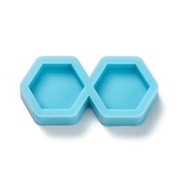 Honeyhandy DIY Pendant Silicone Molds, for Earring Makings, Resin Casting Molds, For UV Resin, Epoxy Resin Jewelry Making, Hexagon, Deep Sky Blue, 14.5x30x5mm, Inner Diameter: 11x12mm