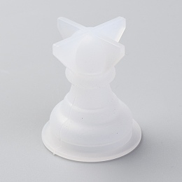 Honeyhandy Chess Silicone Mold, Family Games Epoxy Resin Casting Molds, for DIY Kids Adult Table Game, Pawn, White, 34x29mm, Inner Diameter: 20mm