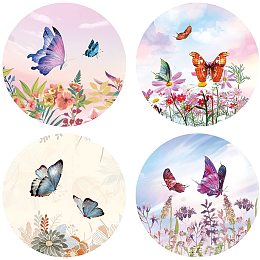 GORGECRAFT 4PCS Butterfly Static Window Stickers Decal Anti Collision Glass Clings Non Adhesive Vinyl Film Home Decorations Decals for Sliding Doors Windows Prevent Stop Birds Dogs