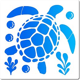 GORGECRAFT 12"X12"Sea Turtle Stencil Ocean Animal Templates Seaweed Bubbles Reusable Templates Plastic Drawing Painting Stencils Template for Painting on Card Wall Fabric Canvas Crafts DIY Home Decor