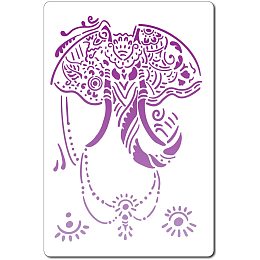 GORGECRAFT 8"X12"Elephant Stencil Wild Animal Mandala Templates Reusable Templates Plastic Drawing Painting Stencils Template for Painting on Card Wall Fabric Tile Canvas Wood Floor