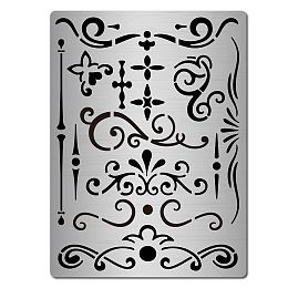 GORGECRAFT Metal Flowers and Vines Stencil Templates Stainless Steel Leaf Blossom Vine Stencils Reusable Drawing Journal Stencil for Painting on Wood Wall Canvas, Pyrography and Engraving