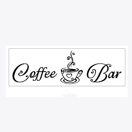 SUPERDANT PVC Wall Stickers, for Cafe Bar Decoration, Cup Pattern, 560x180mm