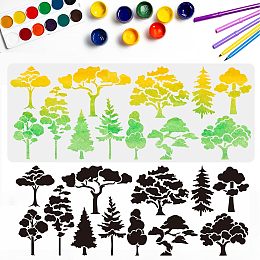 Tree Stencils Pine Tree Stencils Various Trees Aspen Trees Stencils 12 Styles 39.4×15.7inch Durable Washable Large Tree Template for Canvas Wall Floor Decor DIY Art Crafts and Decorations