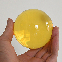 Honeyhandy Glass Display Decorations, Crystal Ball, Round, Yellow, 30mm