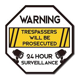 CREATCABIN Video Surveillance Signs Security Camera Reflective Warning Metal Tin Sign Trespassing Will be Prosecuted 24 Hour Octagon Vintage for Home Business Indoor Outdoor 12 x 12 Inch