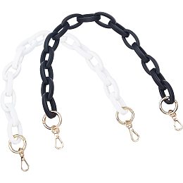 ARRICRAFT 2 Colors Acrylic Bag Chain Strap, 17.3 inch Resin Purse Short Handles Handbag Decoration Chain Shoulder Strap Replacement Bag Chain Extender Bag Accessories Charms