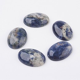 Honeyhandy Natural Sodalite Flat Back Cabochons, Oval, 40x30x8.5mm