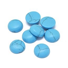 Honeyhandy Synthetic Turquoise Cabochons, Half Round, 6x2.5~3.5mm