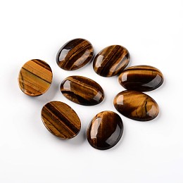 Honeyhandy Oval Natural Tiger Eye Cabochons, 30x22x6.8mm