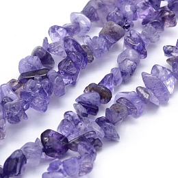 Honeyhandy Natural Amethyst Beads Strands, Dyed, Chip, 5~8mm, Hole: 1mm, about 31.9 inch(81cm)