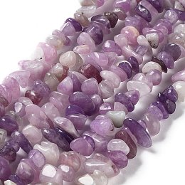 Honeyhandy Natural Lepidolite/Purple Mica Stone Beads Strands, Chip, 5~8x5~8x5mm, Hole: 0.8mm, 31.50~32 inch(80~83cm)