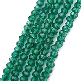 Honeyhandy Electroplate Glass Beads Strands, Pearl Luster Plated, Faceted, Abacus, Sea Green, 2x1.5~1.6mm, Hole: 0.8mm, about 235pcs/Strand, 14.17 inch(36cm)