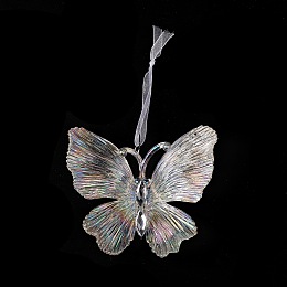 Christmas Transparent Acrylic Big Pendant Decorations, for Christmas Tree Hanging Oranments, Butterfly, 147mm