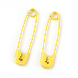 Honeyhandy Iron Safety Pins, Yellow, 30x7x2mm, Pin: 0.7mm