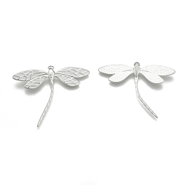 Honeyhandy Brass Dragonfly Pendants, for DIY Jewelry Making and Crafting, Silver Color Plated, 37x45mm