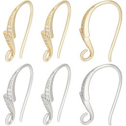 Beebeecraft 1 Box 16Pcs Cubic Zirconia Earring Hooks 18K Gold Plated Lighting Rhombus Crystal Rhinestone French Ear Wires with Loop for Earrings Jewelry Making Art DIY Crafts