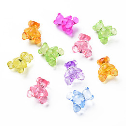 Honeyhandy Transparent Acrylic Beads, Bear, Mixed Color, 13.5x11.5x7.5mm, Hole: 2.5mm, about 1085pcs/500g