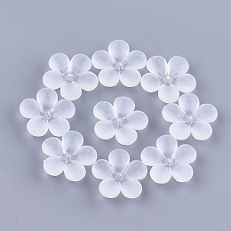 Honeyhandy Transparent Acrylic Beads, Frosted, Flower, Clear, 21x21.5x6mm, Hole: 1.2mm, about 420pcs/500g