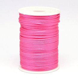 Honeyhandy Polyester Cord, Satin Rattail Cord, for Beading Jewelry Making, Chinese Knotting, Deep Pink, 2mm, about 100yards/roll