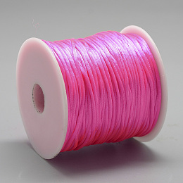 Honeyhandy Nylon Thread, Rattail Satin Cord, Light Coral, about 1mm, about 76.55 yards(70m)/roll