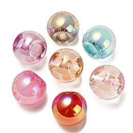 Honeyhandy UV Plating Rainbow Iridescent Acrylic Beads, Round, Top Drilled, Mixed Color, 20x20x20mm, Hole: 3mm