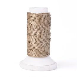 Honeyhandy Flat Waxed Polyester Cord, for Leather Sewing Stitching, Saddle Brown, 0.8mm, about 54.68 yards(50m)/roll