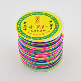 Honeyhandy Round String Thread Polyester Fibre Cords, Colorful, 0.8mm, about 109.36 yards(100m)/roll