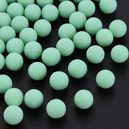 Honeyhandy Opaque Acrylic Beads, Frosted, No Hole, Round, Aquamarine, 6mm, about 3900pcs/500g