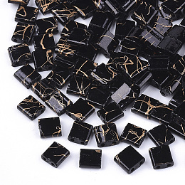 Honeyhandy 2-Hole Glass Seed Beads, Antique Style, Rectangle, Black, 5x4.5~5.5x2~2.5mm, Hole: 0.5~0.8mm