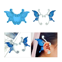 Honeyhandy DIY Butterfly Shape Ear Cuffs Silicone Molds, Resin Casting Molds, For UV Resin, Epoxy Resin Jewelry Making, Deep Sky Blue, 88x137x4mm