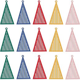 DICOSMETIC 50Pcs 5 Colors Triangle Charms Blank Frame Hollow Pendant Filigree Pendants Green/Blue/Red/Yellow/Pink Geometric Pendant for DIY Necklace Jewelry Making Crafts, Hole: 1.5mm